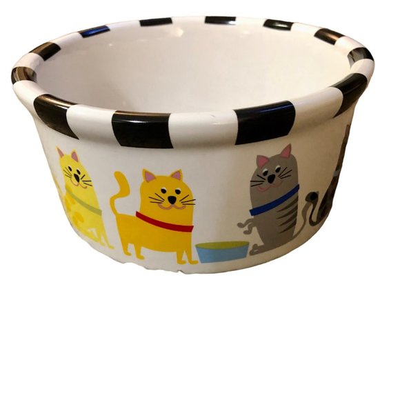 2008 Room Creative Whiskers Cat Bowl Used Stoneware - Picture 5 of 9